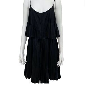 Halston Heritage | Black 100% Silk Swing Dress Size 2
